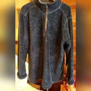 Trinity Men's 2X Plush Navy Blue 1/4 Zip Jacket/Sweater